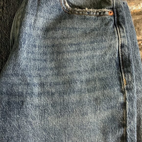 Garage Denim SZ 5 90’s Straight Leg High Waist Beta Blue Raw Hem Jeans | NWOT - Picture 12 of 12